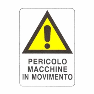 Immagine di CARTELLO PLASTICA MOVIMENTO MACCHINE