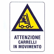 Immagine di CARTELLO PLASTICA MOVIMENTO CARRELLI