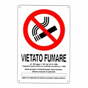 Immagine di CARTELLO PLASTICA VIETATO FUMARE DL