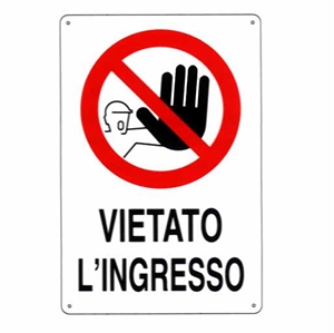 Immagine di CARTELLO PLASTICA VIETATO L'INGRESSO